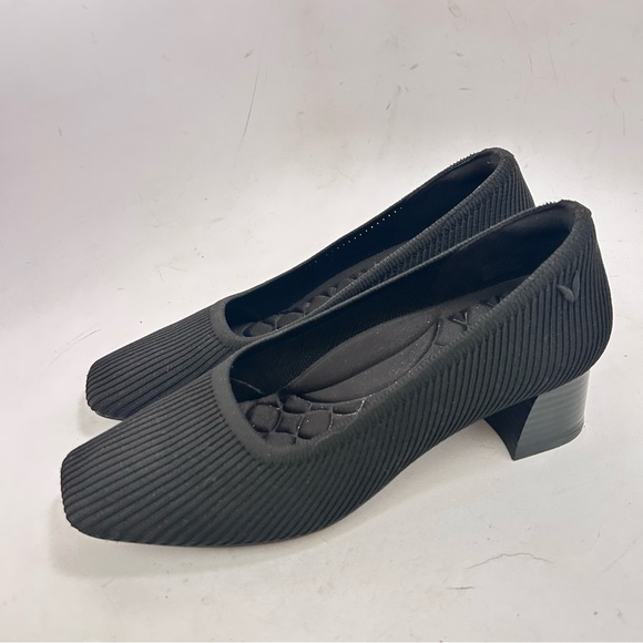 VIVAIA Melody Pro Square-Toe Chunky Heels Size 39 us 8 Black Stretch Upper - Picture 3 of 13